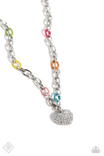 Load image into Gallery viewer, Colorful Candidate Multi Rhinestone Heart Necklace Paparazzi Acessories