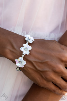 Endlessly Ethereal Multi Floral Iridescent Coil Bracelet Paparazzi Accessories
