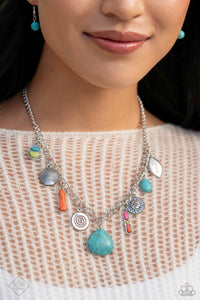 blue,crackle stone,multi,short necklace,Desert Getaway Multi Necklace