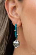 Load image into Gallery viewer, Cherishing Color Blue Hoop Earrings Paparazzi Accessories