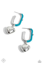 Load image into Gallery viewer, Cherishing Color Blue Hoop Earrings Paparazzi Accessories