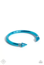 Load image into Gallery viewer, Punky Plot Twist Blue Rhinestone Cuff Bracelet Paparazzi Accessories
