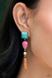 blue,crackle stone,multi,Saharan Sabbatical Blue Post Earrings