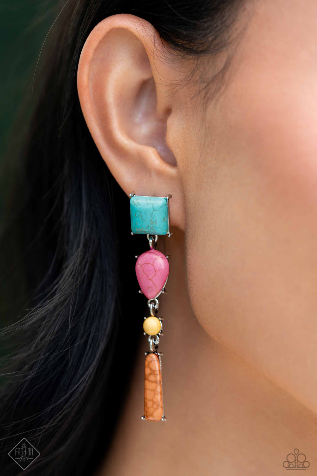 Saharan Sabbatical Blue Post Earrings Paparazzi Accessories