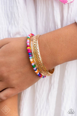 Multicolored Medley Gold Bangle Bracelets Paparazzi Accessories