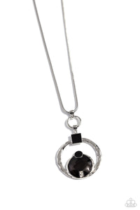 black,Long Necklace,rhinestones,Tastefully Transparent - Black Rhinestone Necklace