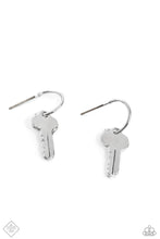 Load image into Gallery viewer, The Key to Everything Silver Key Hoop Earrings