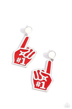 Load image into Gallery viewer, My Number One Red Post Earrings Paparazzi Accessories