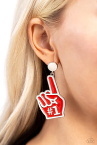 post,red,My Number One Red Post Earrings