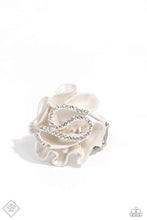 Load image into Gallery viewer, Crimped Confidence White Pearl Ring Paparazzi Accessories