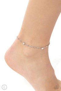 anklet,hearts,Lobster Claw Clasp,silver,Highlighting My Heart - Silver Heart Anklet