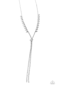 Long Necklace,rhinestones,white,Synchronized SHIMMER - White Rhinestone Necklace