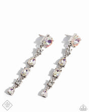 Load image into Gallery viewer, Fairytale Falls White Iridescent Rhinestone Post Earrings Paparazzi Accessories