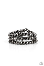 Load image into Gallery viewer, Magnetically Maven Black Gunmetal Stretchy Bracelet Paparazzi Accessories
