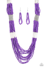 Load image into Gallery viewer, Let it Bead Purple Seed Bead Necklace Paparazzi Accessories