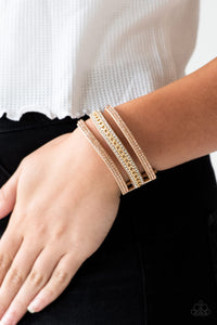 gold,leather,snap,wrap,Rollin In Rhinestones Gold Bracelet