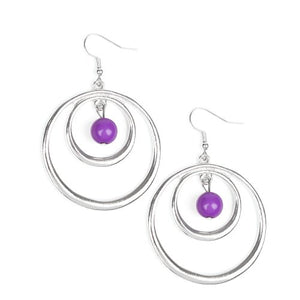 fishhook,purple,Diva Pop Purple Earring