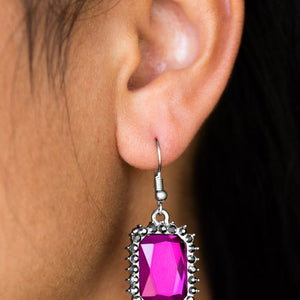 fishhook,hematite,pink,Downtown Dapper Pink Earring