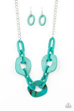 Load image into Gallery viewer, Courageously Chromatic Blue Acrylic Necklace Paparazzi Accessories