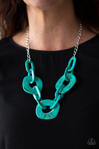 Acrylic,blue,marbled,turquoise,Courageously Chromatic Blue Acrylic Necklace