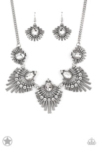 rhinestones,short necklace,white,Miss YOU-niverse - White Rhinestone Necklace