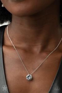 rhinestones,short necklace,white,What A Gem White Rhinestone Necklace