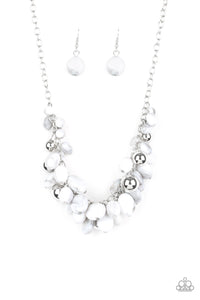 short necklace,white,Full Out Fringe - White Necklace