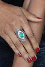 Load image into Gallery viewer, Entrancing Enchantment Green Ring Paparazzi Accessories