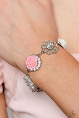 Tea Party Theme Pink Floral Bracelet Paparazzi Accessories