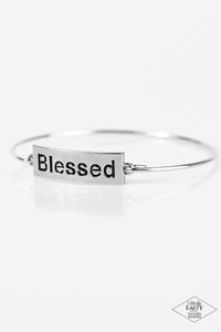 Bangles,Faith,inspirational,Blessed Silver Bangle Bracelet