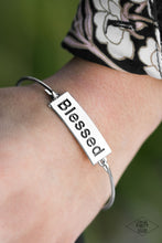 Load image into Gallery viewer, Blessed Silver Bangle Bracelet Paparazzi Accessories