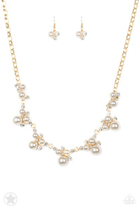 blockbuster,gold,pearls,short necklace,Toast To Perfection - Gold Pearl Necklace
