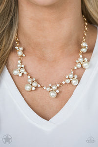 blockbuster,gold,pearls,short necklace,Toast To Perfection - Gold Pearl Necklace