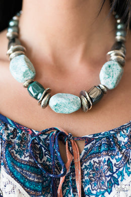 In Good Glazes Blue Stone Necklace Paparazzi Accessories