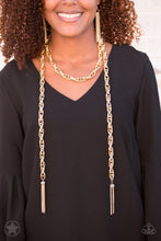 Load image into Gallery viewer, Scarfed for Attention Gold Necklace Paparazzi Accessories