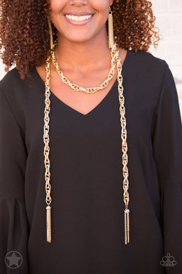Scarfed for Attention Gold Necklace Paparazzi Accessories