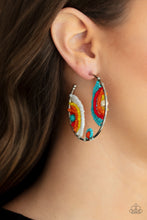 Load image into Gallery viewer, Rainbow Horizons Multi Seed Bead Hoop Earrings Paparazzi Accessories