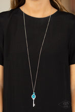 Load image into Gallery viewer, Unlock Every Door Blue Cat&#39;s Eye Necklace Paparazzi Accessories