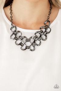 gunmetal,short necklace,Work, Play and Slay Black Necklace