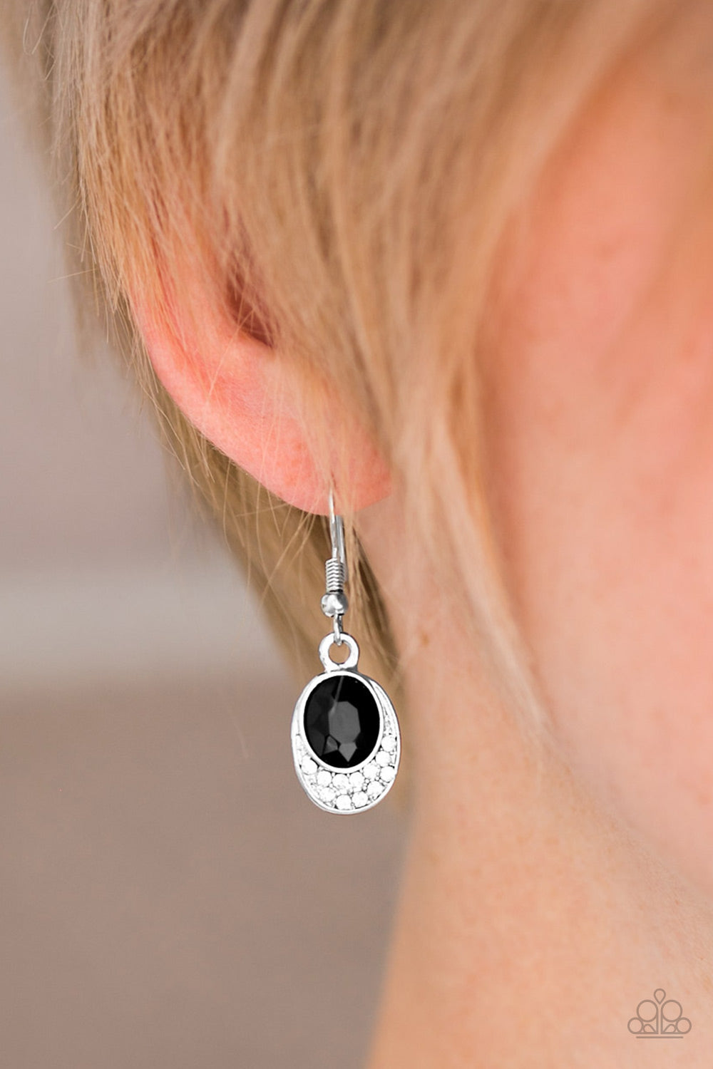 As Humanly Posh-Ible Black Rhinestone Earring Paparazzi Accessories