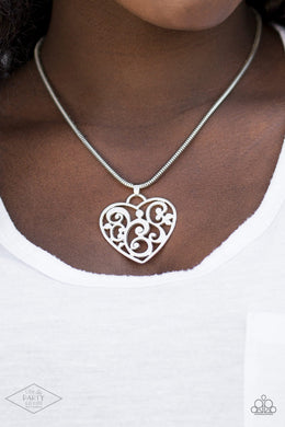 FILIGREE Your Heart With Love - Silver Necklace Paparazzi Accessories