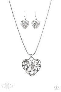 heart,Hearts,short necklace,silver,FILIGREE Your Heart With Love - Silver Necklace