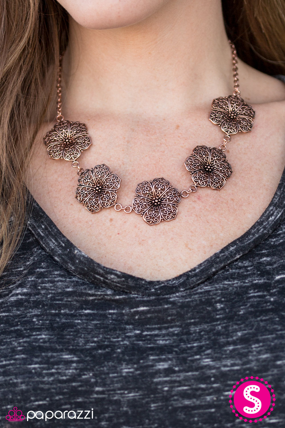 Floral Fluorescence Copper Necklace Paparazzi Accessories