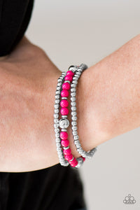pink,stretchy,Colorfully Classy Pink Stretchy Bracelet