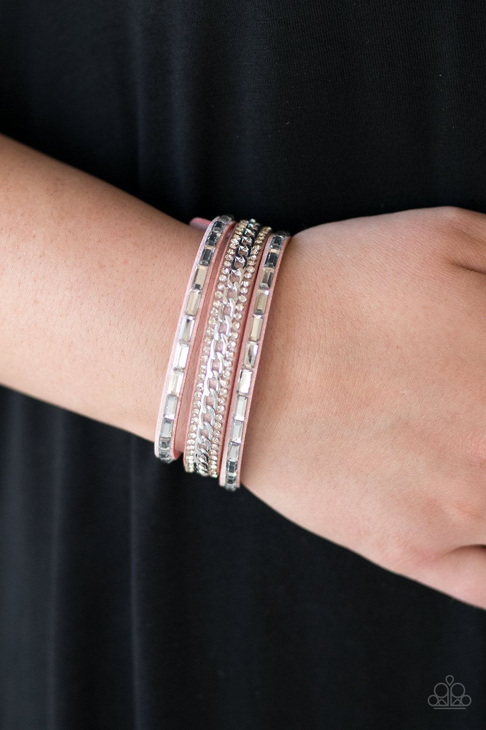 Girl Hustle Pink Leather Wrap Bracelet Paparazzi Accessories