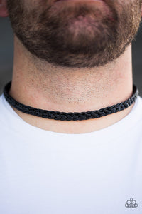 black,leather,Trail Guide Black Leather Urban Necklace