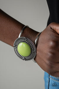 cuff,green,tribal,Tribal Pop Green Cuff Bracelet