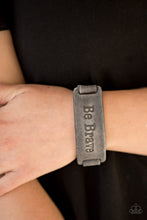 Load image into Gallery viewer, Put On A Brave Face Silver Leather Urban Bracelet Paparazzi Accessories