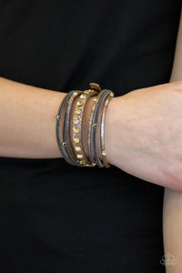 brown,leather,wrap,Catwalk It Off Brown Leather Bracelet