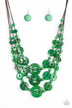 Load image into Gallery viewer, Bali Boardwalk - Green Wooden Necklace Paparazzi Accessories
